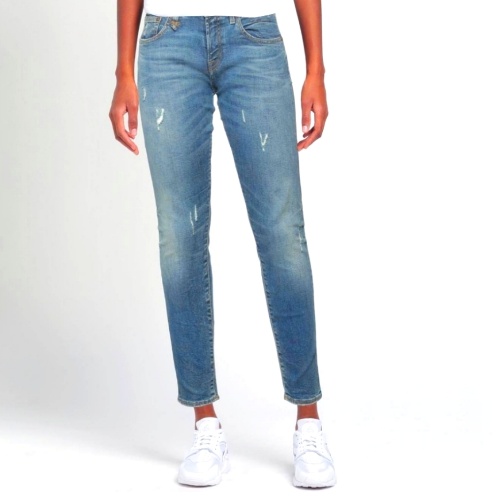 R13 Kate Skinny Distressed Stretchy Jeans Size 27 Mid Wash Blue - Picture 2 of 13